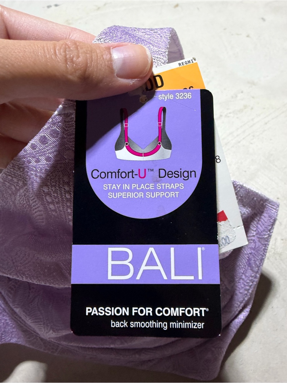 BALI NWT Lilac ComfortU Underwire Bra 38DD - Picture 3 of 9